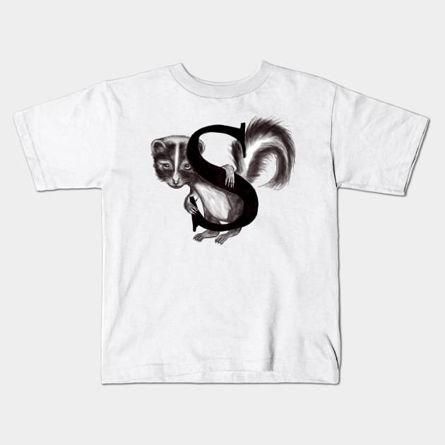 skunk S Kids T-Shirt by msmart